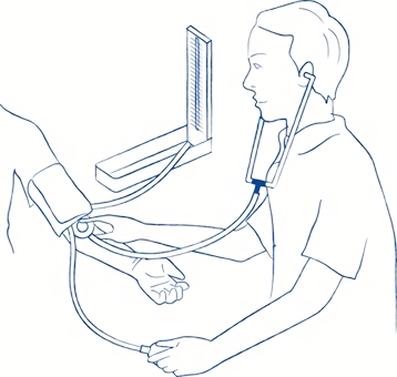 コロトロフ法による血圧測定イメージ